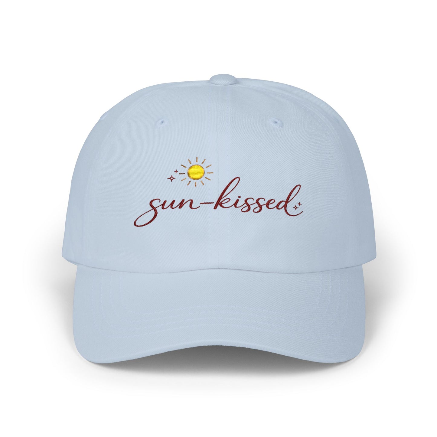 sun-kissed sun daisies embroidery Dad Cap | white baseball hat