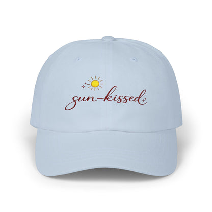 sun-kissed sun daisies embroidery Dad Cap | white baseball hat