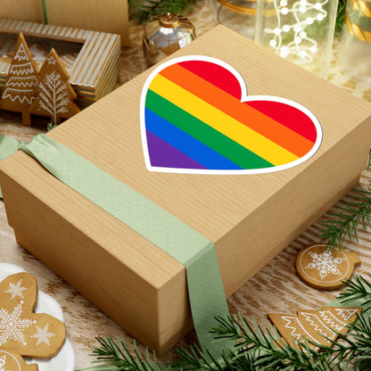 Rainbow Pride Heart Sticker | Kiss-Cut Sticker