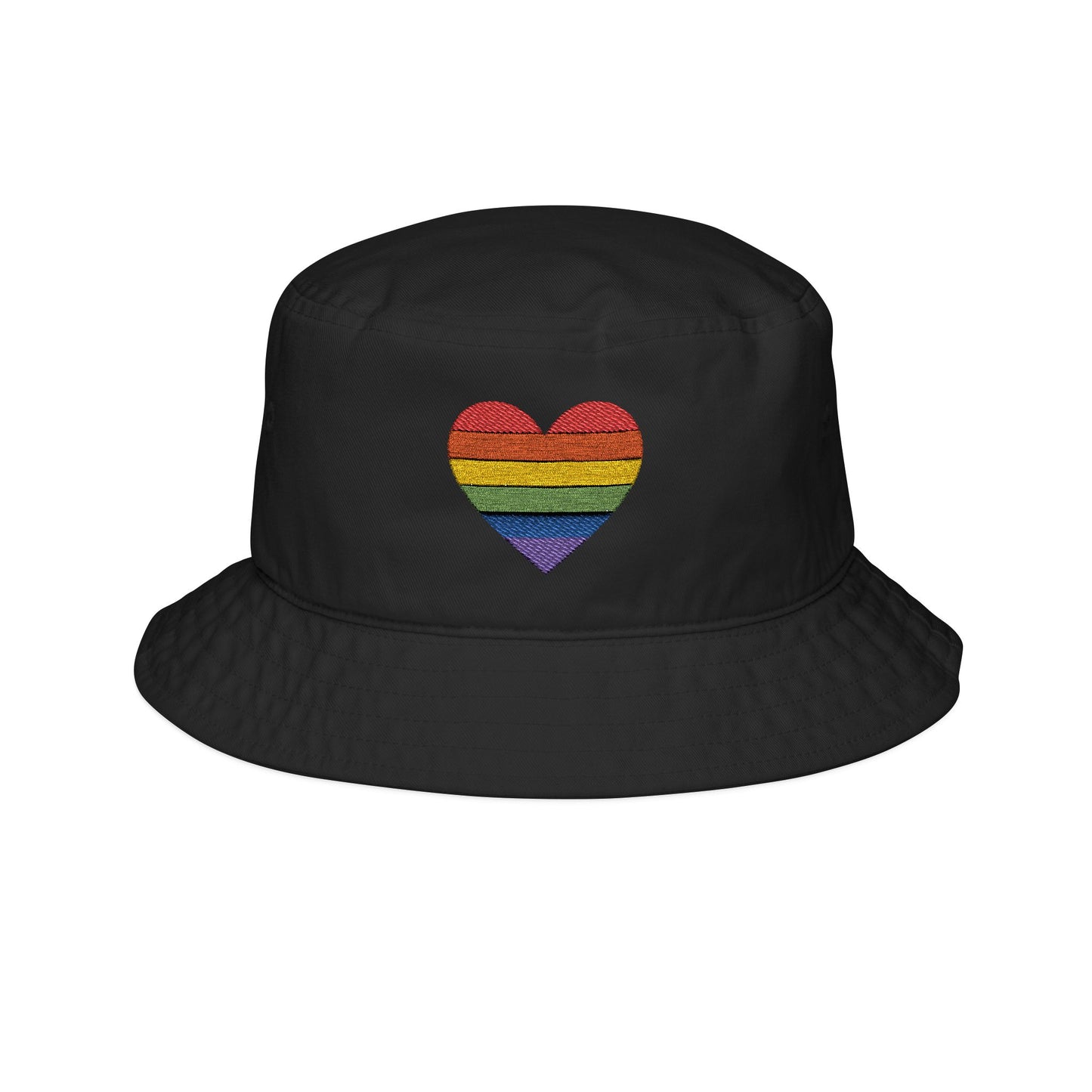 Embroidered Pride Heart Bucket Hat