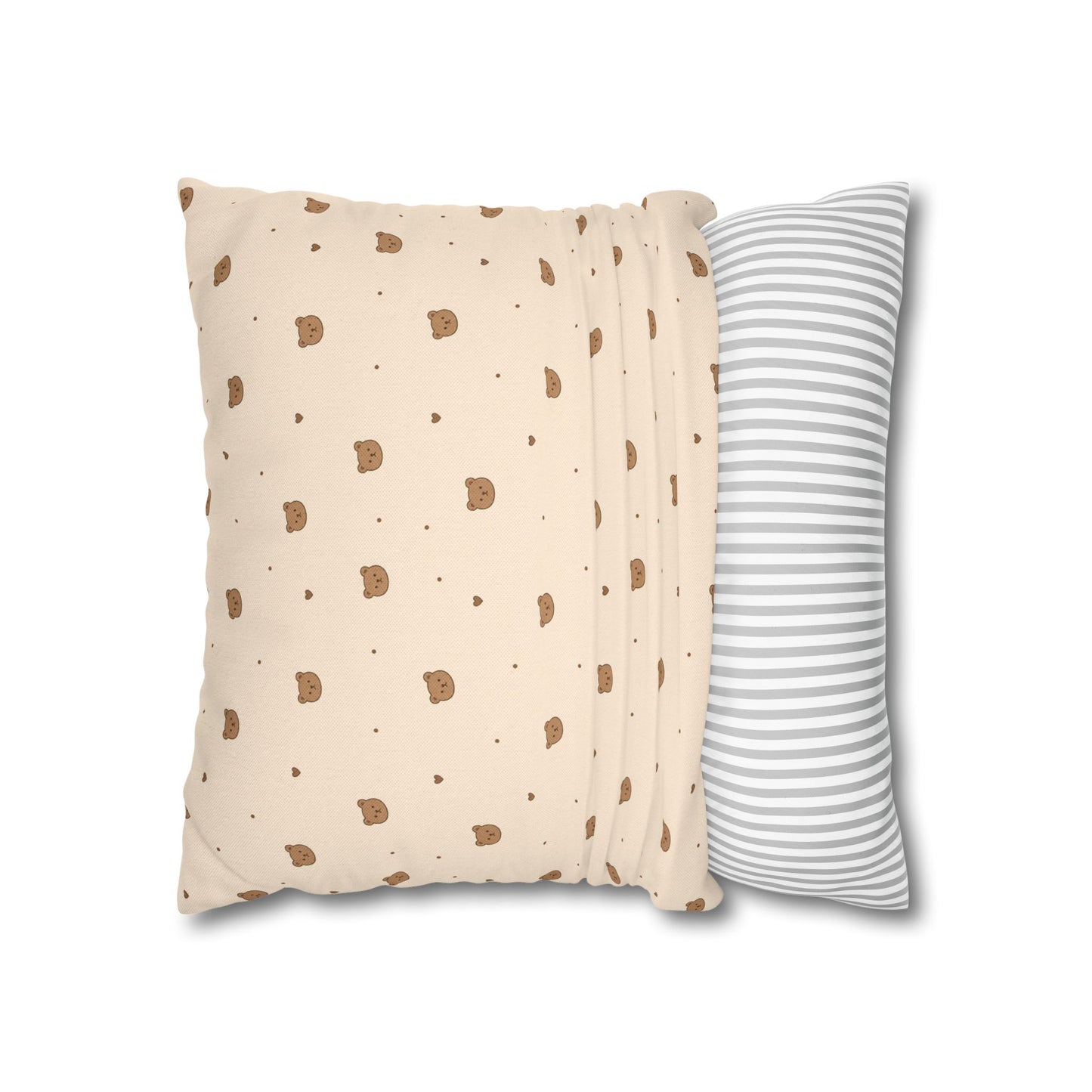 Mini Bear Pattern Pillowcase | Square Throw Pillowcase