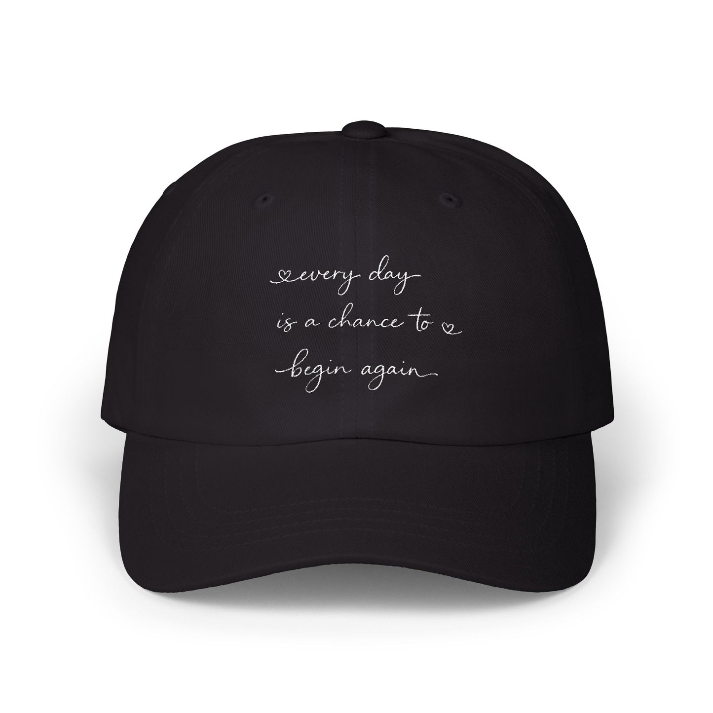 handwritten script phrase Dad Cap | embroidered baseball hat