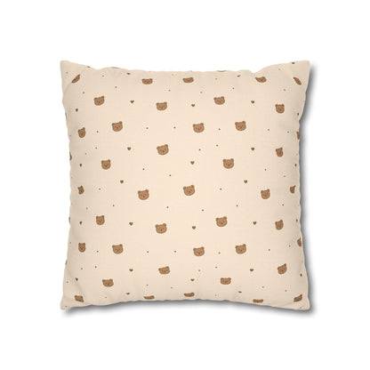 Mini Bear Pattern Pillowcase | Square Throw Pillowcase