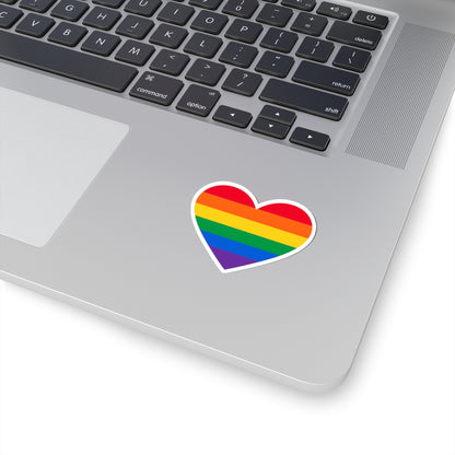 Rainbow Pride Heart Sticker | Kiss-Cut Sticker