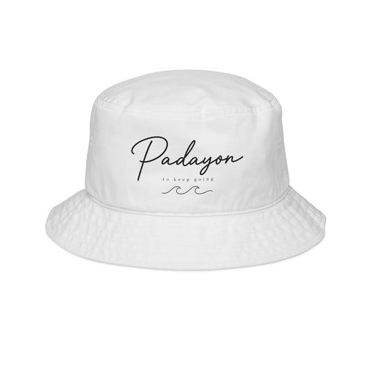 Padayon script logo Bucket Hat | embroidered coastal wave design
