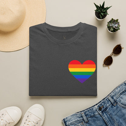 Rainbow Pride Heart T-Shirt | LGBTQ Flag Heart Tee