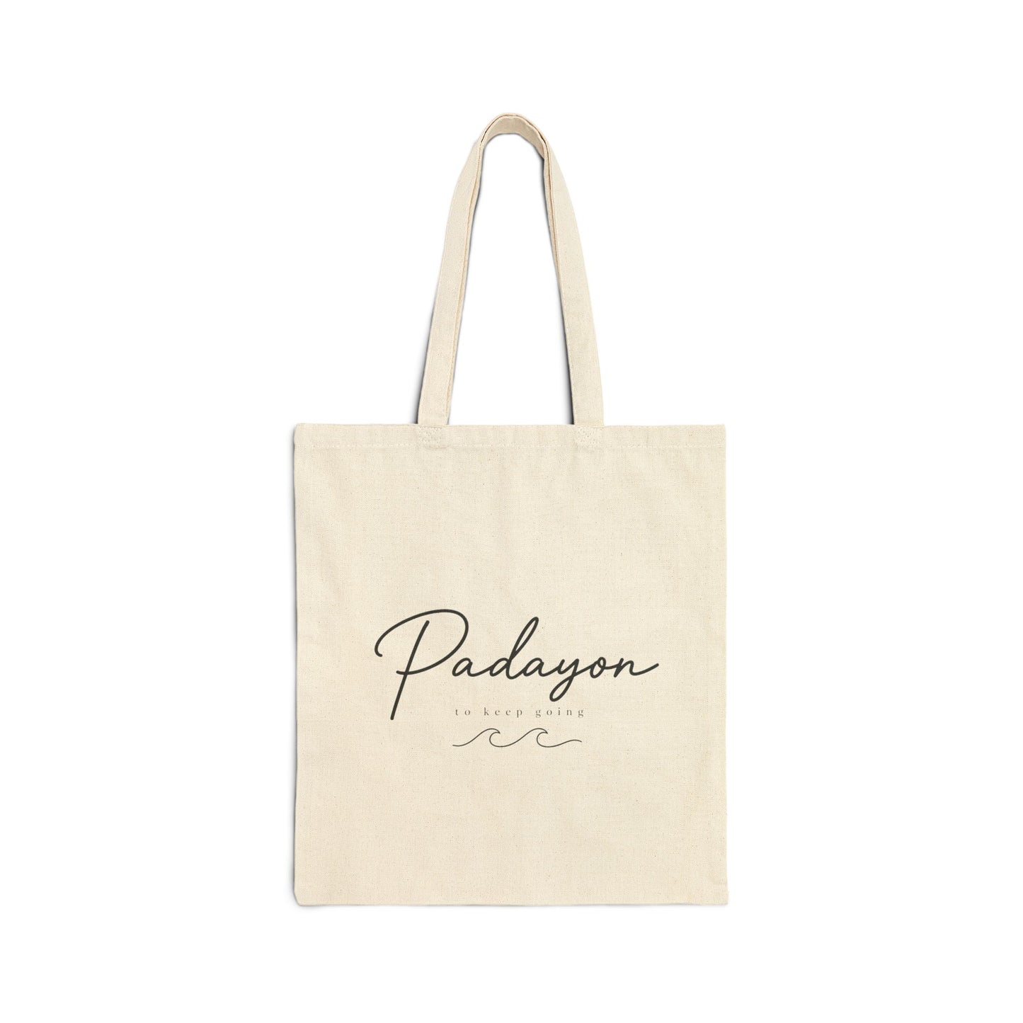 Padayon Script Logo Tote Bag | Canvas Beach Waves | Minimalist Filipino Phrase