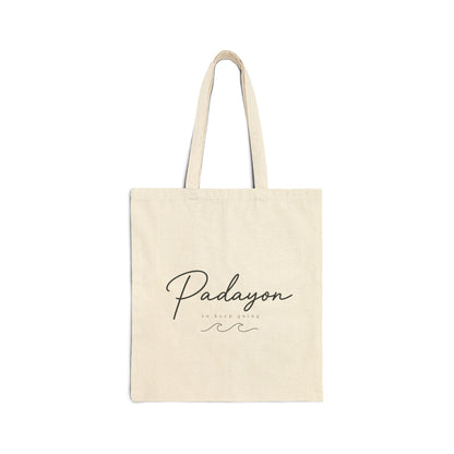Padayon Script Logo Tote Bag | Canvas Beach Waves | Minimalist Filipino Phrase