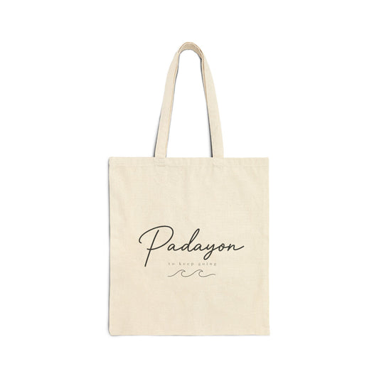 Padayon Script Logo Tote Bag | Canvas Beach Waves | Minimalist Filipino Phrase