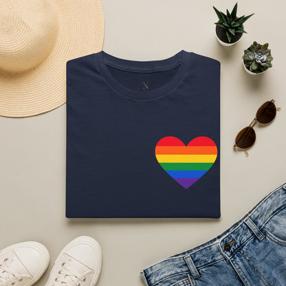 Rainbow Pride Heart T-Shirt | LGBTQ Flag Heart Tee