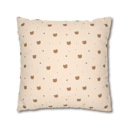 Mini Bear Pattern Pillowcase | Square Throw Pillowcase
