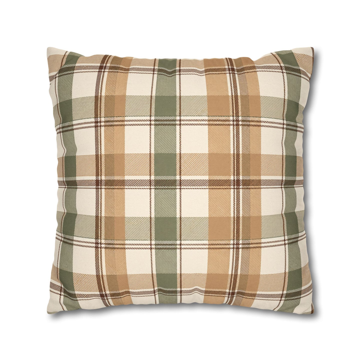 Neutral Plaid Throw Pillowcase