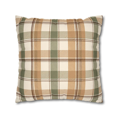 Neutral Plaid Throw Pillowcase