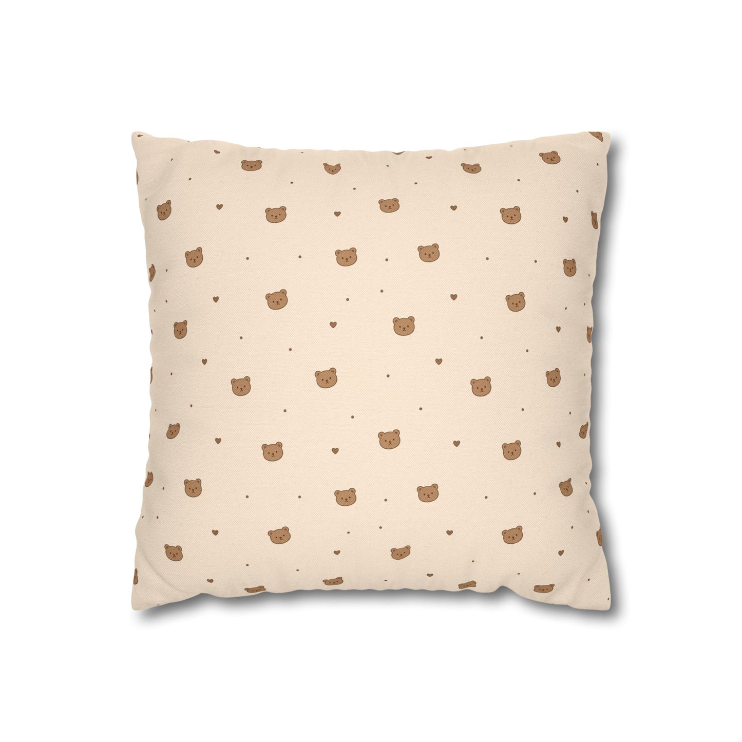 Mini Bear Pattern Pillowcase | Square Throw Pillowcase