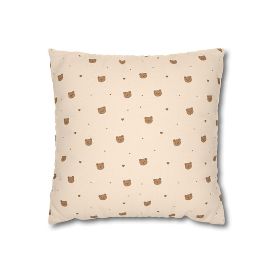 Mini Bear Pattern Pillowcase | Square Throw Pillowcase