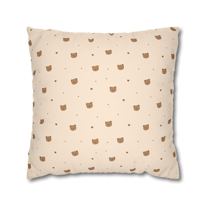 Mini Bear Pattern Pillowcase | Square Throw Pillowcase