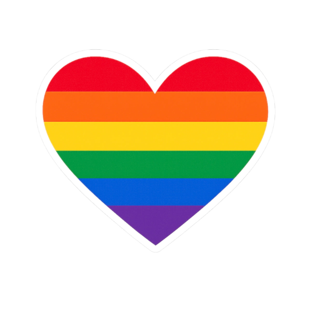 Rainbow Pride Heart Sticker | Kiss-Cut Sticker