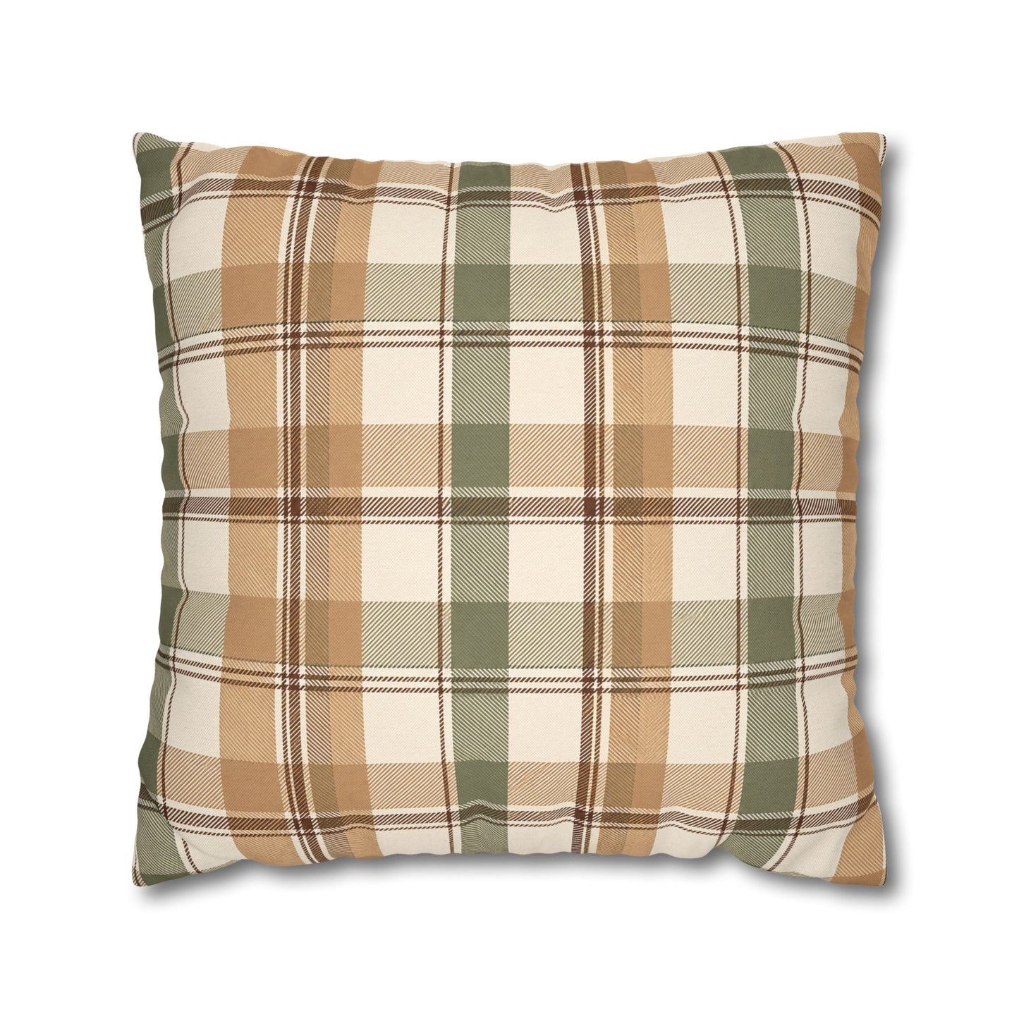 Neutral Plaid Throw Pillowcase