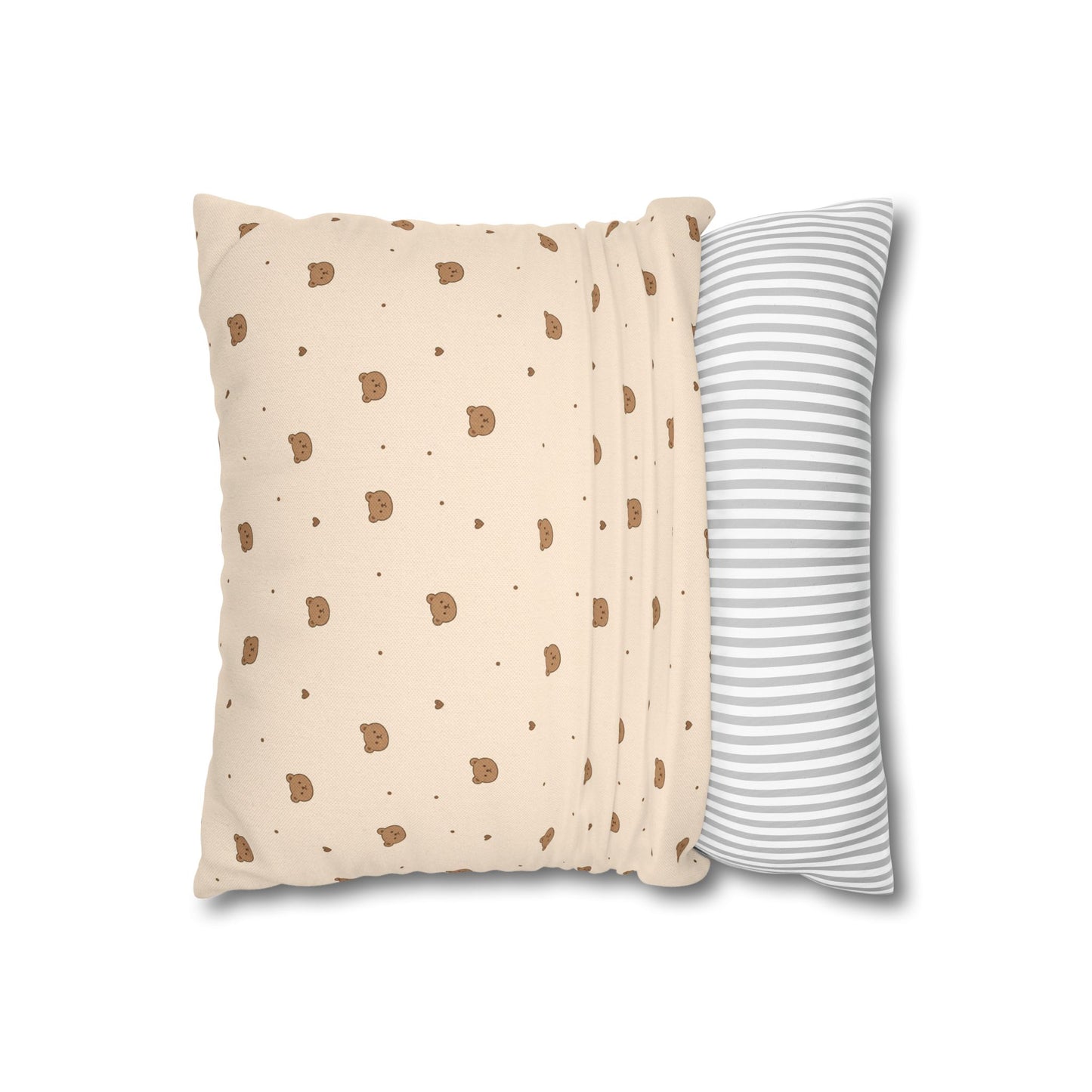 Mini Bear Pattern Pillowcase | Square Throw Pillowcase