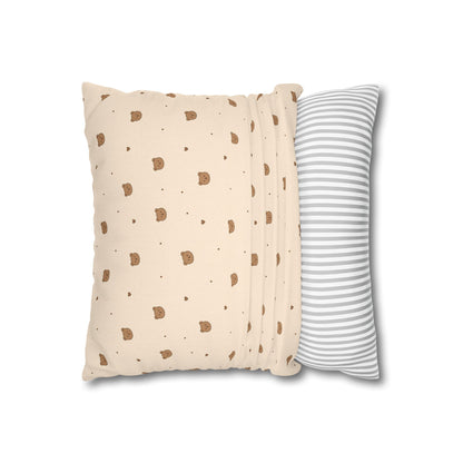 Mini Bear Pattern Pillowcase | Square Throw Pillowcase