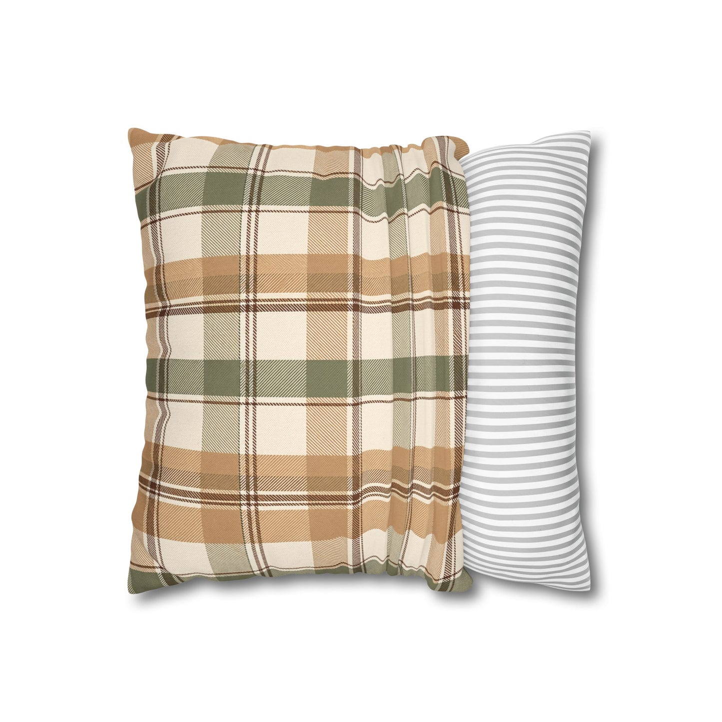 Neutral Plaid Throw Pillowcase