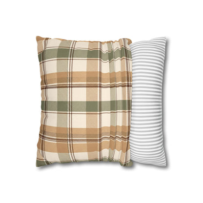 Neutral Plaid Throw Pillowcase