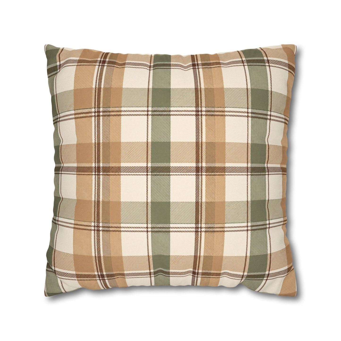 Neutral Plaid Throw Pillowcase