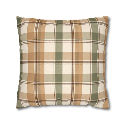 Neutral Plaid Throw Pillowcase