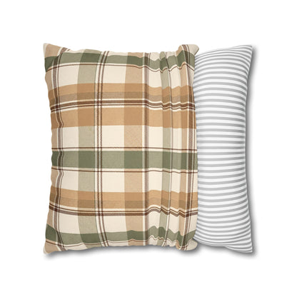 Neutral Plaid Throw Pillowcase