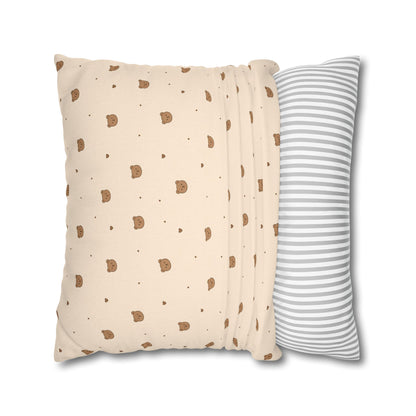 Mini Bear Pattern Pillowcase | Square Throw Pillowcase