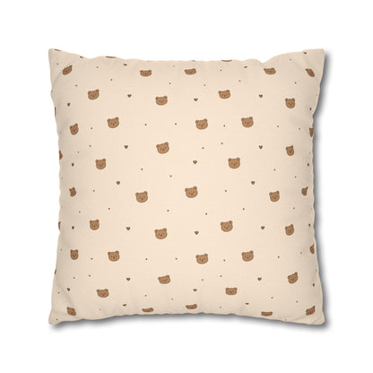 Mini Bear Pattern Pillowcase | Square Throw Pillowcase