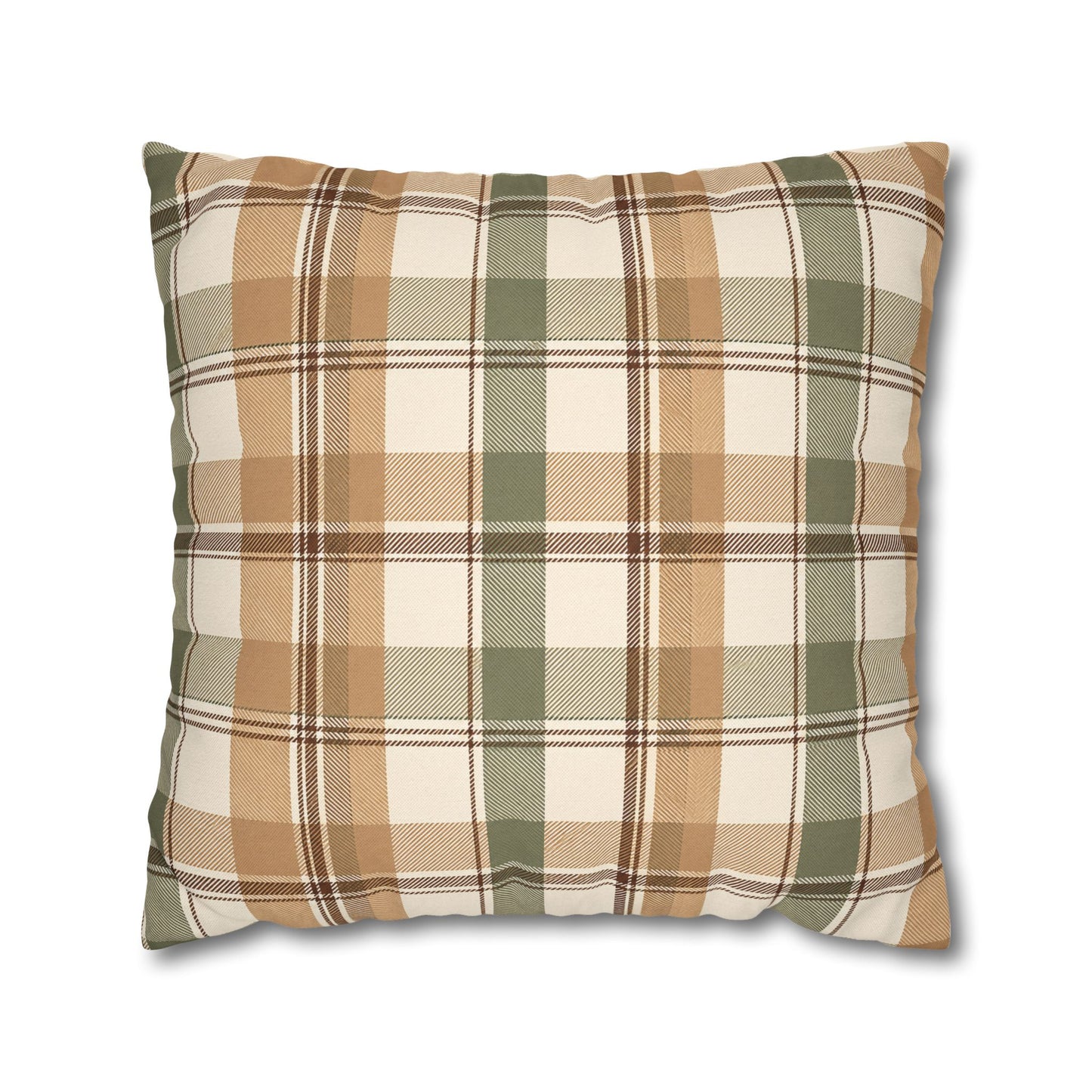 Neutral Plaid Throw Pillowcase