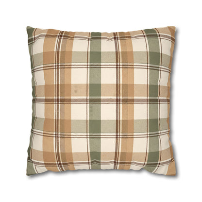 Neutral Plaid Throw Pillowcase