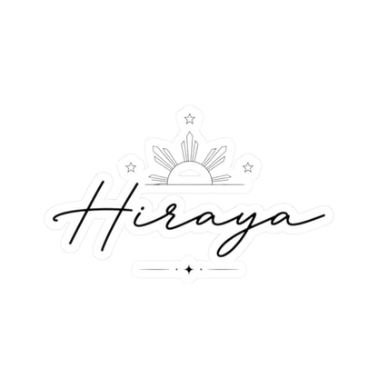 Hiraya script logo Kiss-Cut Stickers | sun rays decal