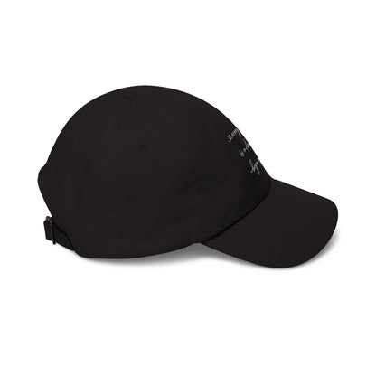 handwritten script phrase Dad Cap | embroidered baseball hat