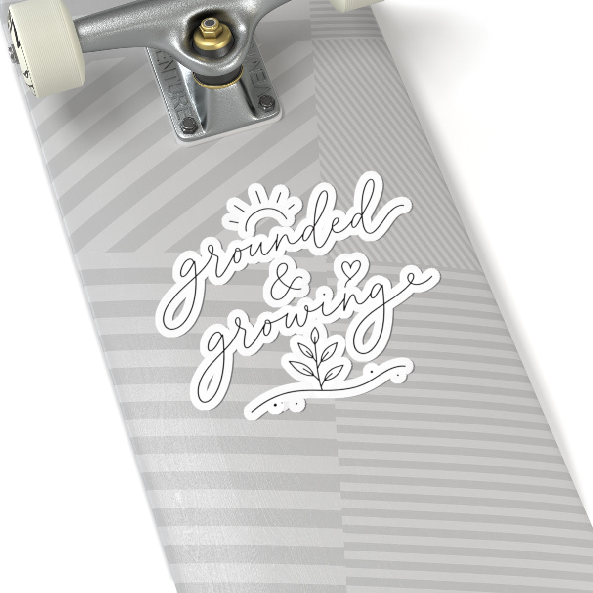 grounded & growing sticker | script plant decal, laptop waterproof kiss-cut