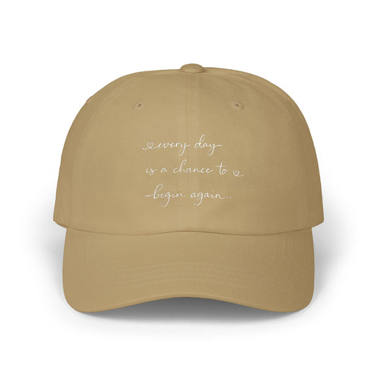 handwritten script phrase Dad Cap | embroidered baseball hat