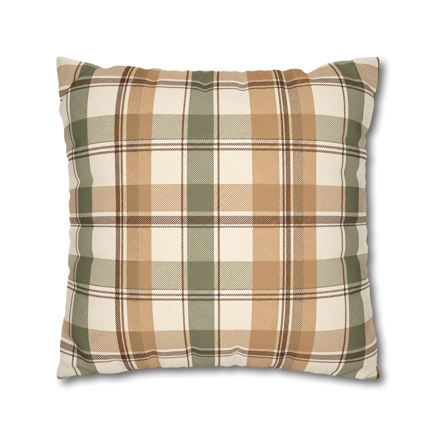 Neutral Plaid Throw Pillowcase