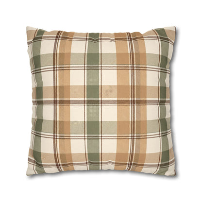 Neutral Plaid Throw Pillowcase
