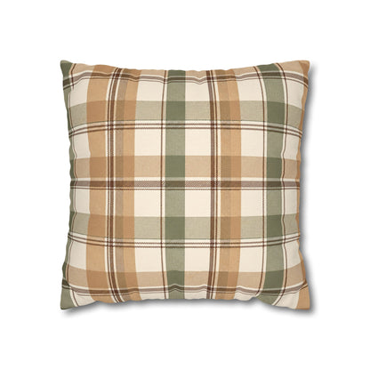 Neutral Plaid Throw Pillowcase