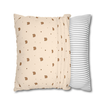 Mini Bear Pattern Pillowcase | Square Throw Pillowcase