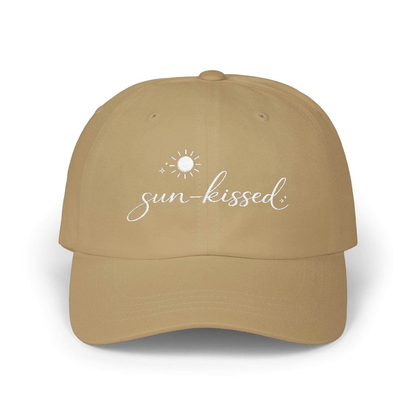 sun-kissed Dad Cap | embroidered sun script, beach summer hat