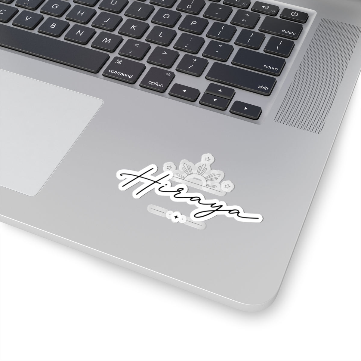 Hiraya script logo Kiss-Cut Stickers | sun rays decal