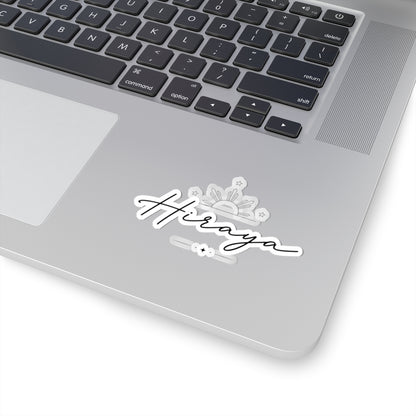 Hiraya script logo Kiss-Cut Stickers | sun rays decal