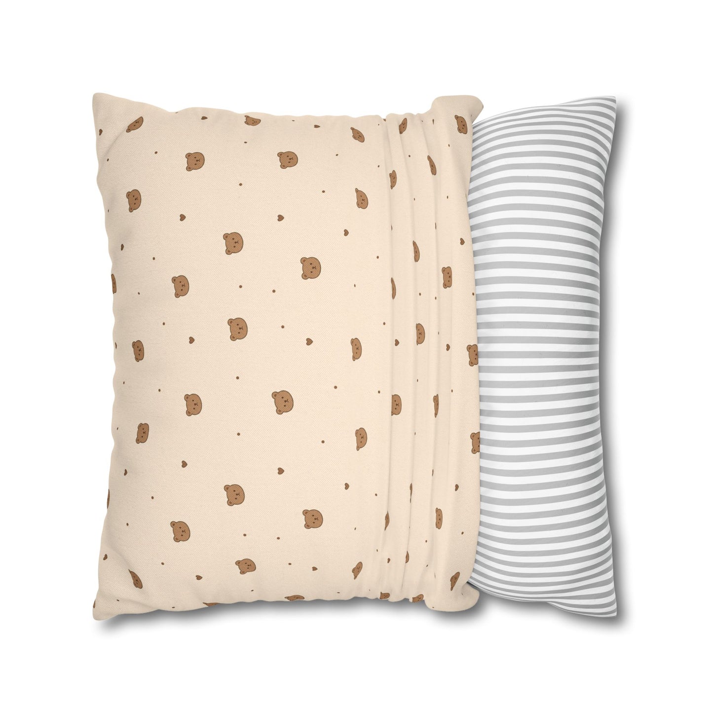 Mini Bear Pattern Pillowcase | Square Throw Pillowcase