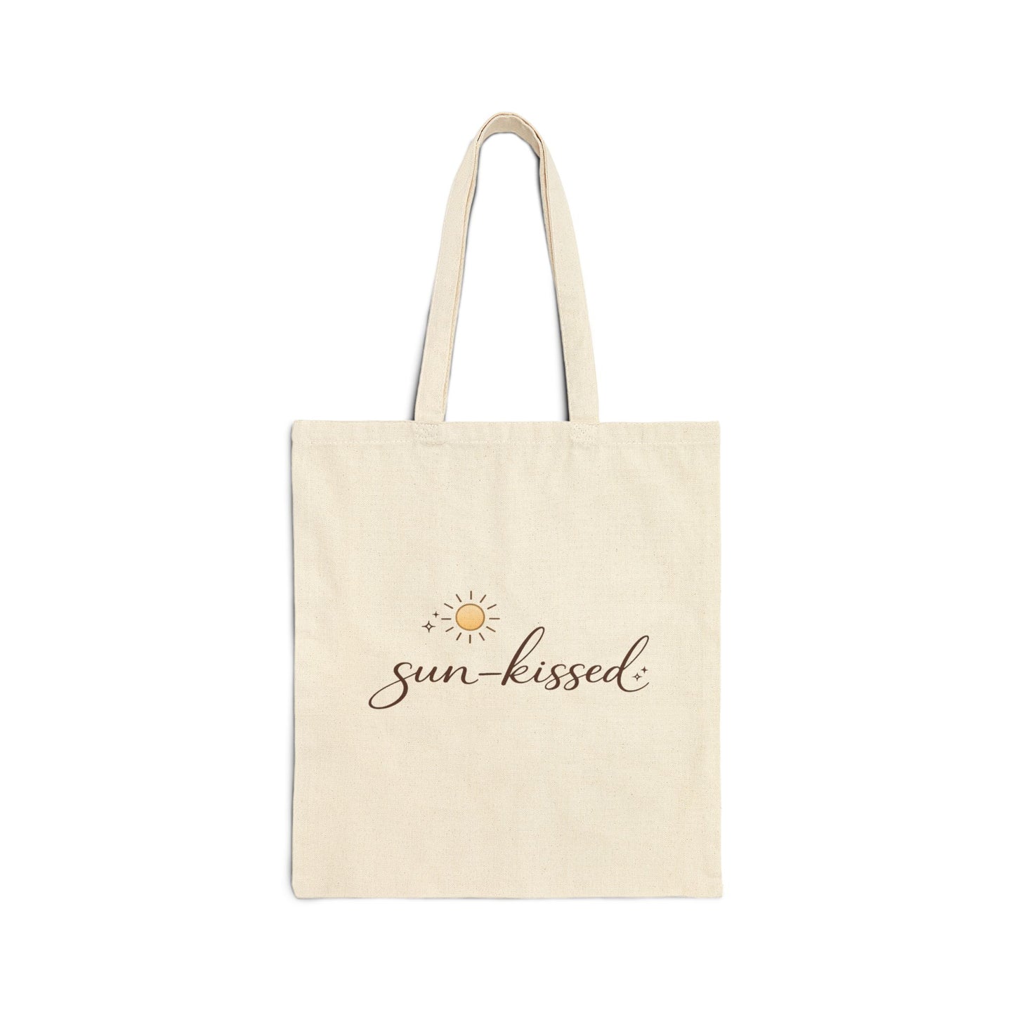 Sun-kissed script tote bag | canvas beach tote, summer sun design