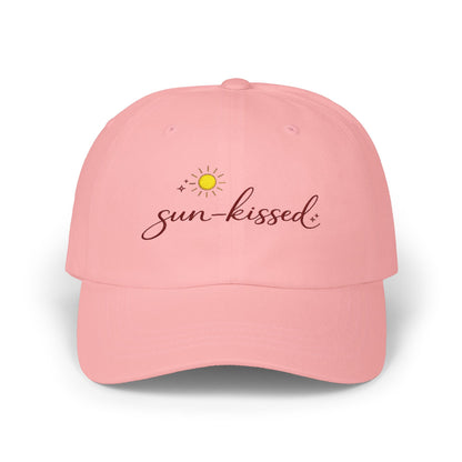 sun-kissed sun daisies embroidery Dad Cap | white baseball hat