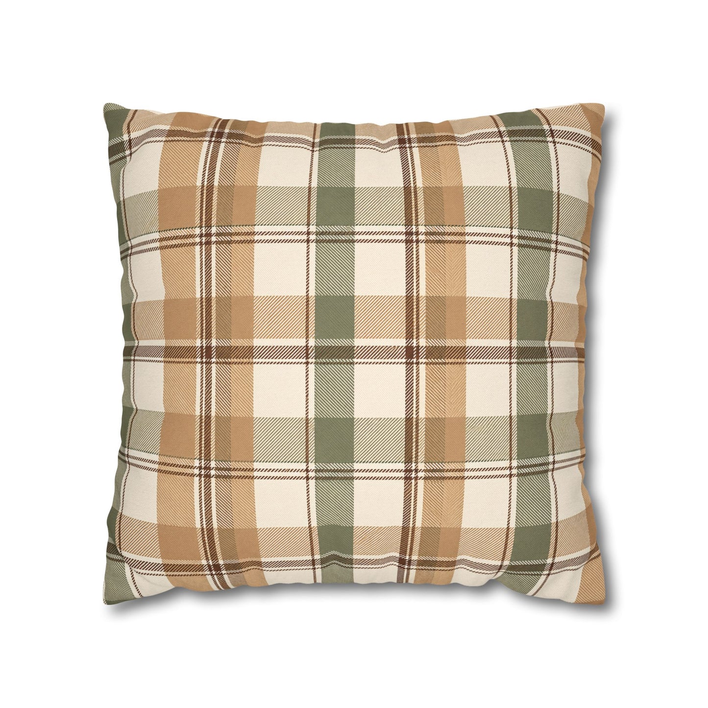 Neutral Plaid Throw Pillowcase