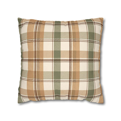 Neutral Plaid Throw Pillowcase
