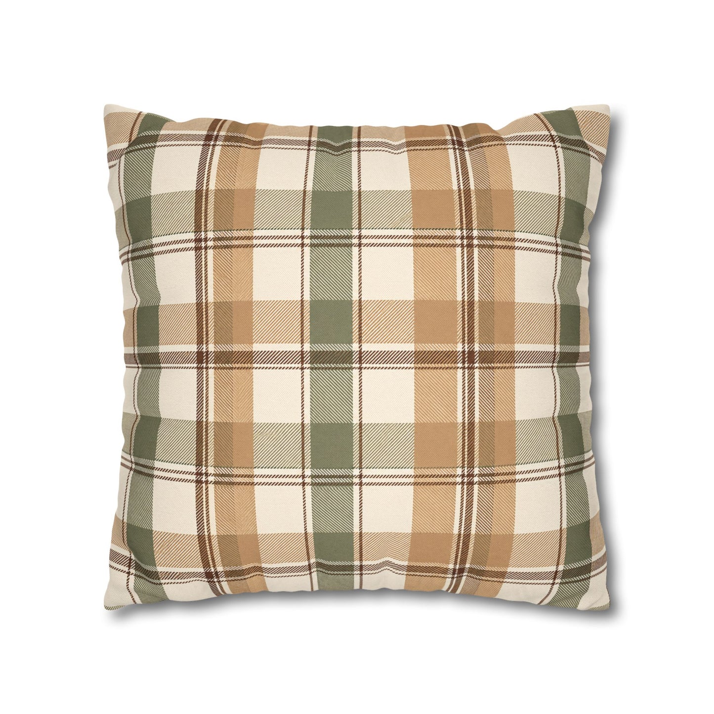 Neutral Plaid Throw Pillowcase